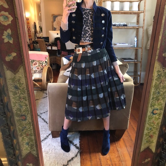 Vintage velvet cropped military jacket - Picture 5 of 7